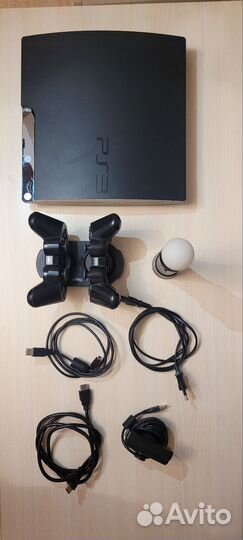 Прошитая PS3 slim 320Gb + большой комплект