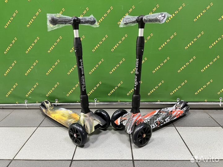 Самокат детский трехколесный светящиеся колеса