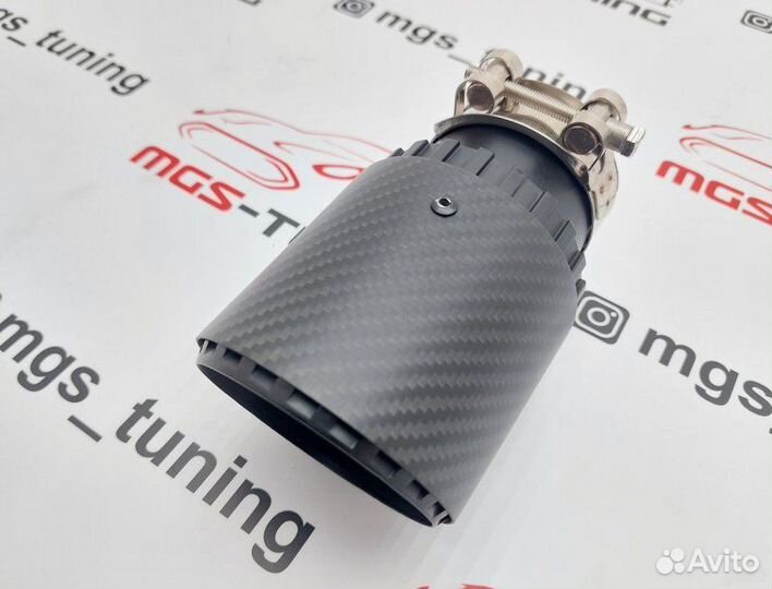 Насадка на выхлоп Akrapovic Jet Black карбон 89мм