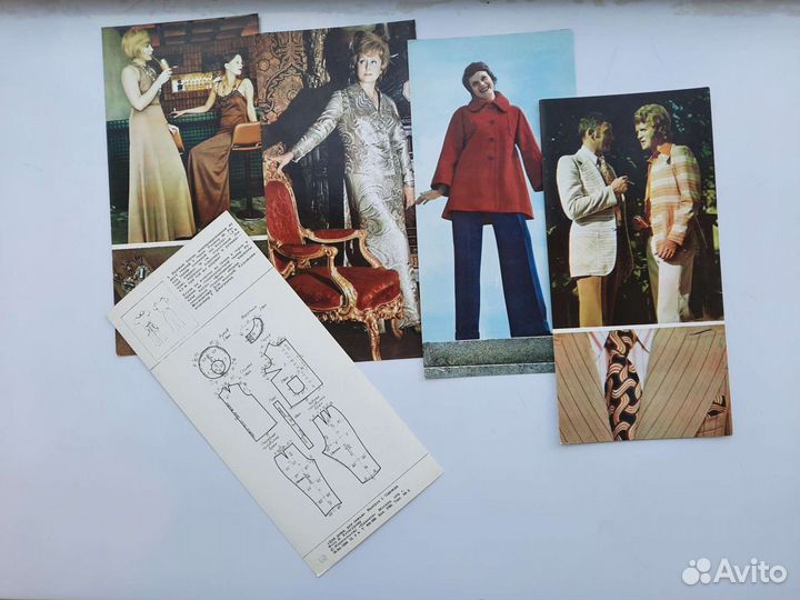 Комплект открыток одежды с выкройками СССР