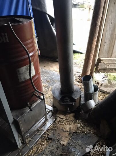 Печь на отработке с водяным контуром