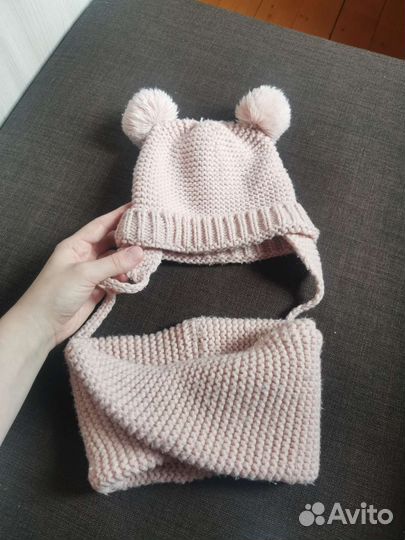 Комплект шапка и снуд для девочки