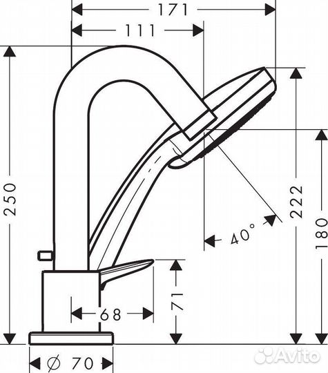 Смеситель для ванны Hansgrohe Logis 71313000