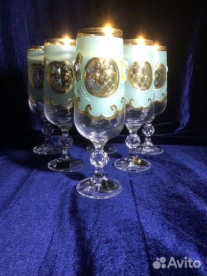 Фужеры Рюмки Бокалы Чехия Богемия 6шт