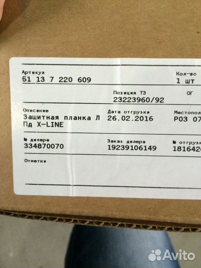 Накладка на двери BMW X3 F25