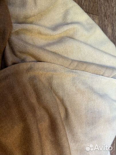 Шаль кашемировая с натуральным мехом