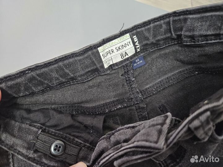 Джинсы чёрные для девочки Kiabi 128