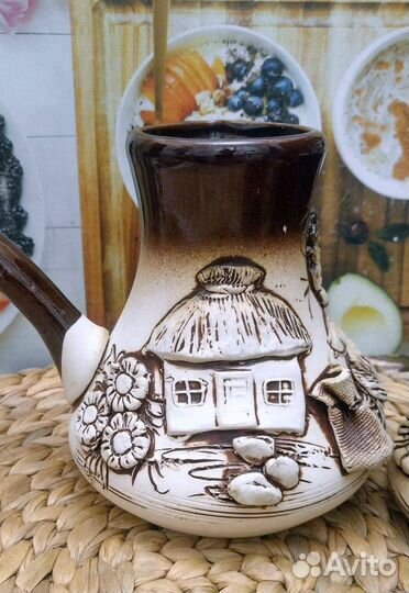 Набор:турка для кофе+2 чашки+салфетка икеа Soare