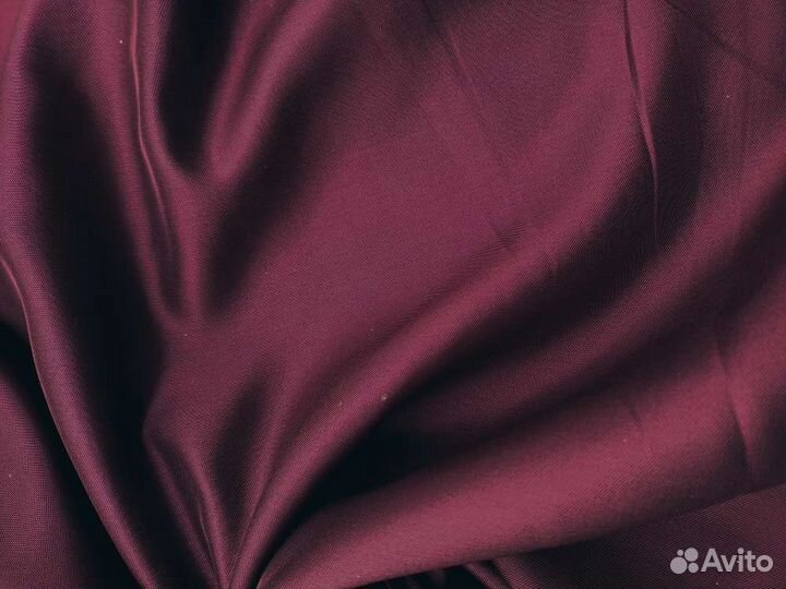 Ткань однотонная сатен бордовый Винный