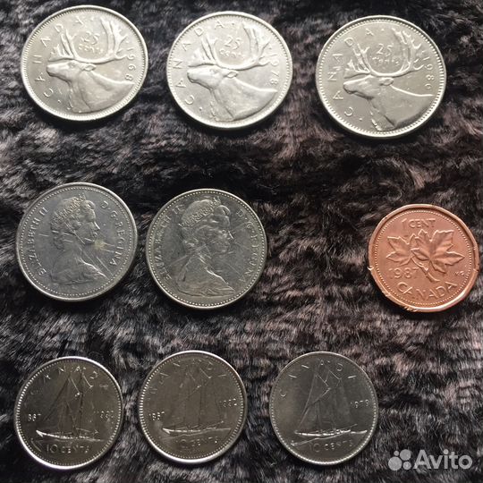 Монеты Канада Кленовый лист 1968-1992 гг