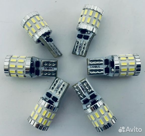Автомобильная лампа T10 б/цок 30SMD w5w canbus