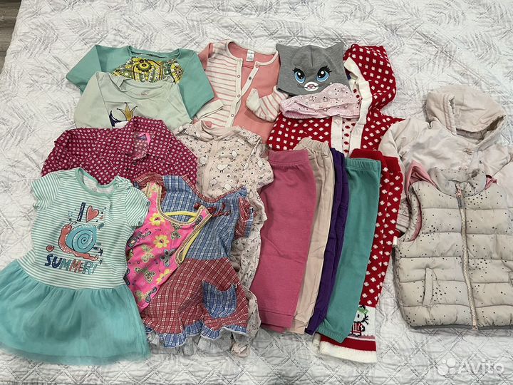Большой пакет вещей на девочку 86