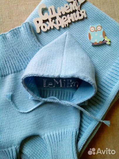 Комплект на выписку / плед, штанишки, шапочка