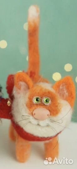 Мягкая игрушка кот рыжий ручной работы