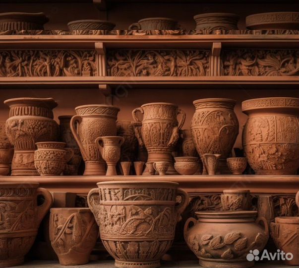 Глиняная ваза ручной работы