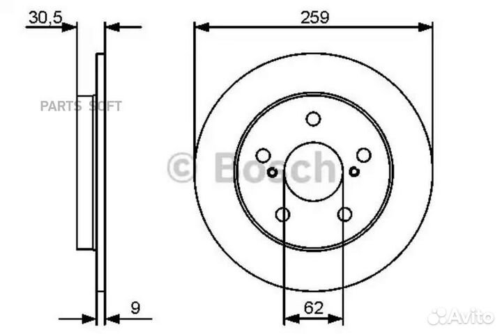 Bosch 0986479418 Диск тормозной toyota auris 06- з
