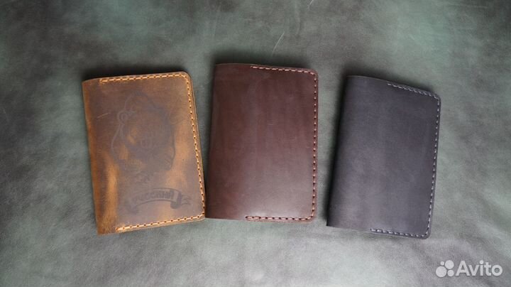 Обложка на паспорт/военный билет натуральная кожа
