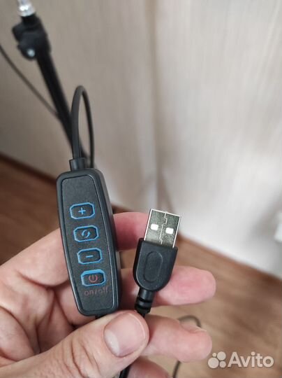 Кольцевая лампа 33см с напольным штативом