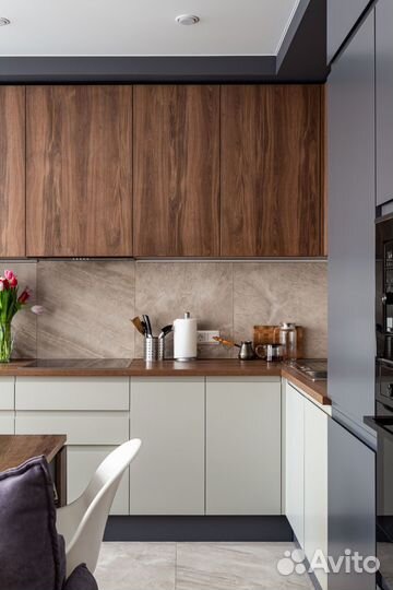 Кухня по размеру с буфетом под заказ