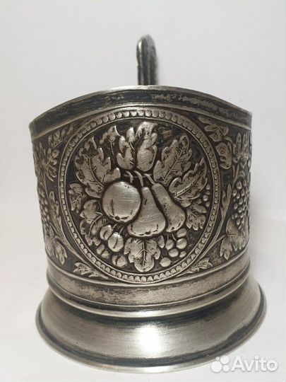 Подстаканник. Серебро 875 пробы,голова. Груши