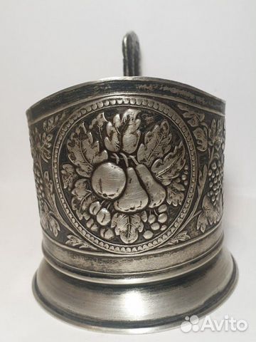 Подстаканник. Серебро 875 пробы,голова. Груши