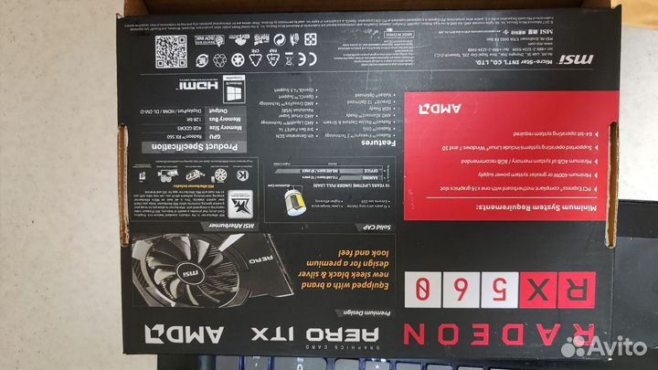 Видеокарта MSI radeon RX 560 aero ITX 4GB