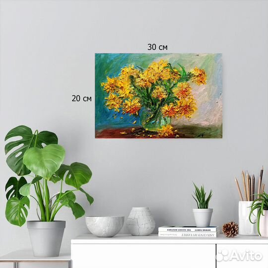 Картина маслом Золотые шары Натюрморт цветы