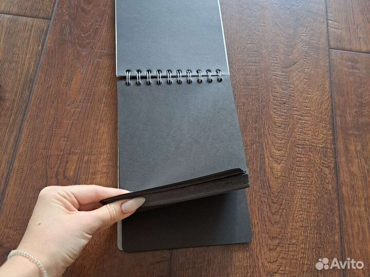 Блокнот скетчбук черная бумага А5, 100 листов