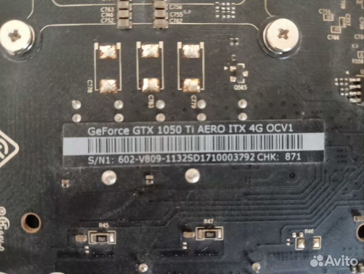 Видеокарта GeForce GTX 1050 Ti aero ITX OC 4g