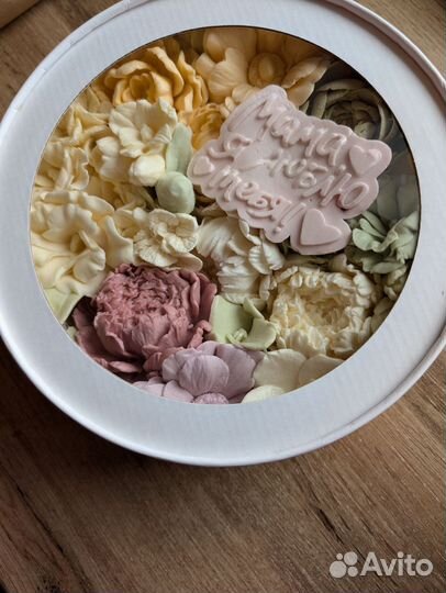 Коробочки с зефирными цветами