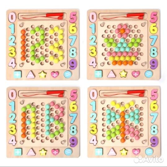 Деревянные цифровые магнитные рыболовные игрушки