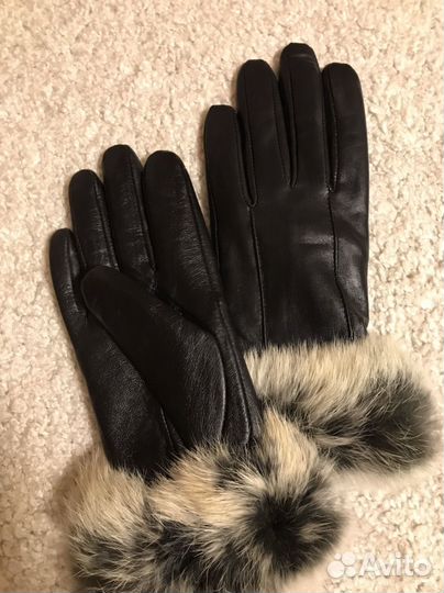 Перчатки женские кожаные