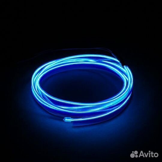 Неоновая нить для подсветки салона Синий 2метра