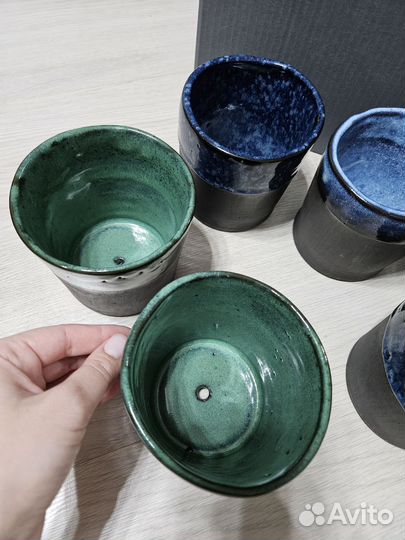 Горшки/кашпо с глазурью, 6 шт