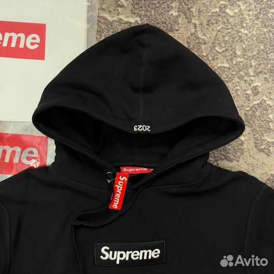 Худи Supreme box logo чёрное