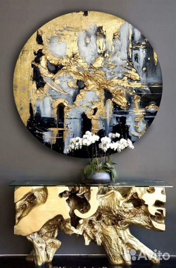Консоль sequoia gold console table