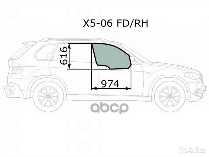 Стекло боковое опускное (Спереди/ Справа/ Цвет