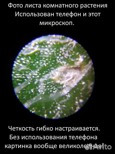 Карманный микроскоп лупа с увеличением 100X (240Х)