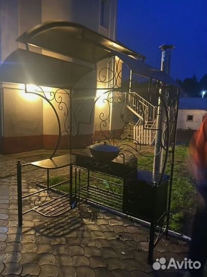 Мангальная зона с крышей