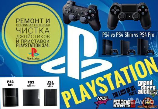 Обслуживание и чистка Sony PS4-5