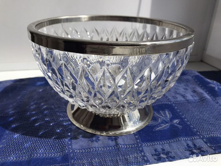 Ваза-салатник с мельхиоровым ободком и др