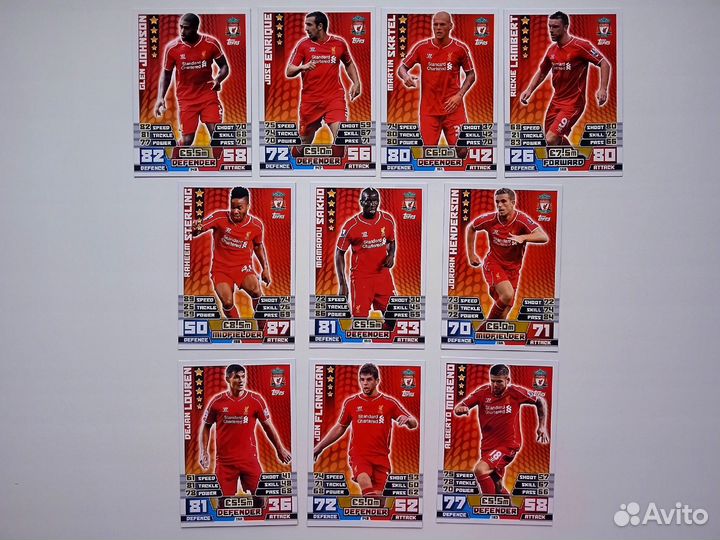 100 карт topps Английская Премьер-Лига 2014-2015