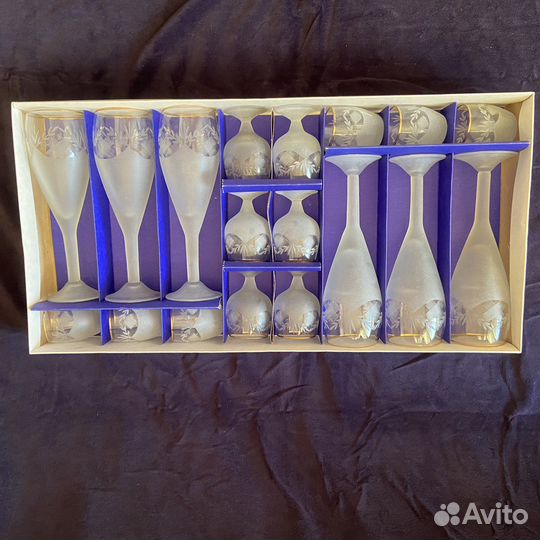 Фужеры бокалы рюмки хрусталь подарочный набор