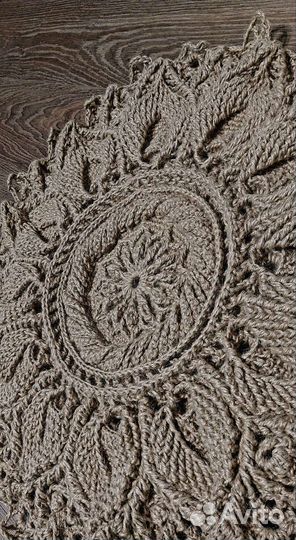 Эко-ковёр из джута, круглый