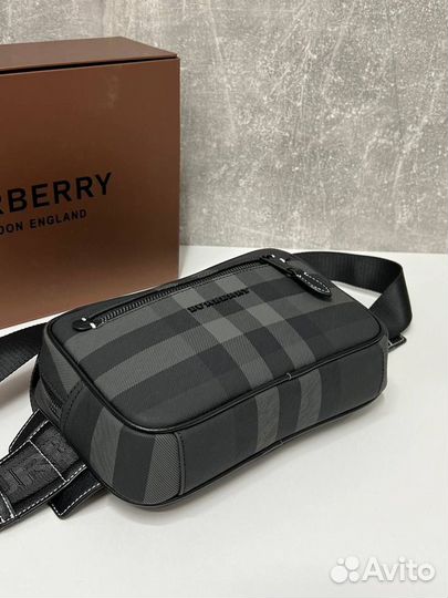 Мужская поясная сумка Burberry на пояс бананка кож