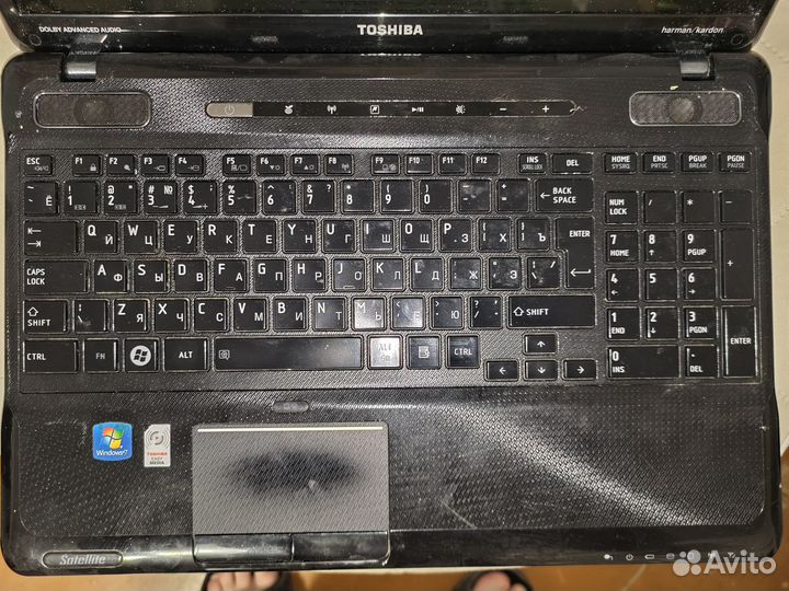 Ноутбук toshiba на запчасти без бп и без жд