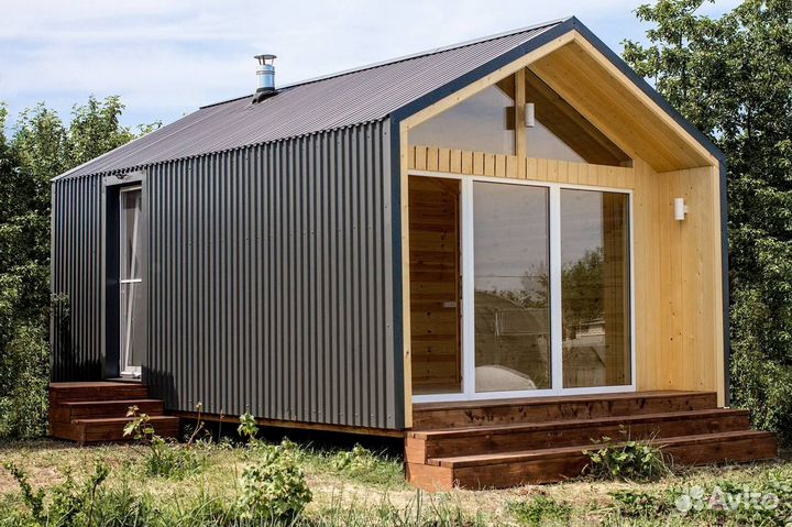 Баня в стиле барнхаус 4*3,5