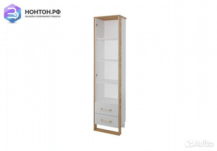 Шкаф Сити бело-серый / дуб небраска