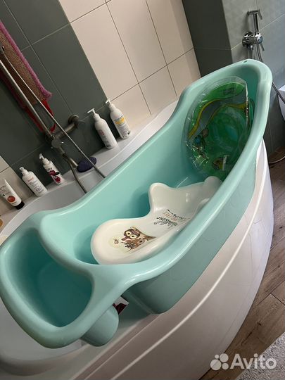 Детская ванна+горка+круг