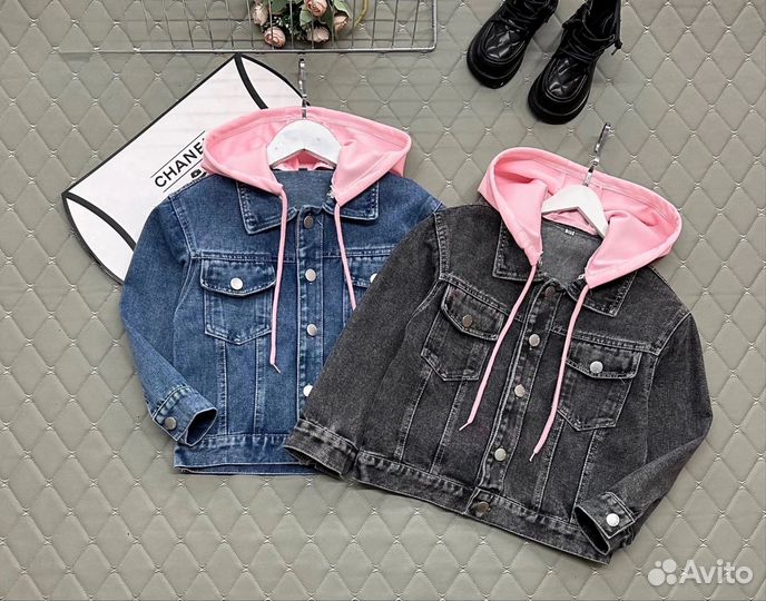 Джинсовая куртка для девочки с Сердцем 110-134